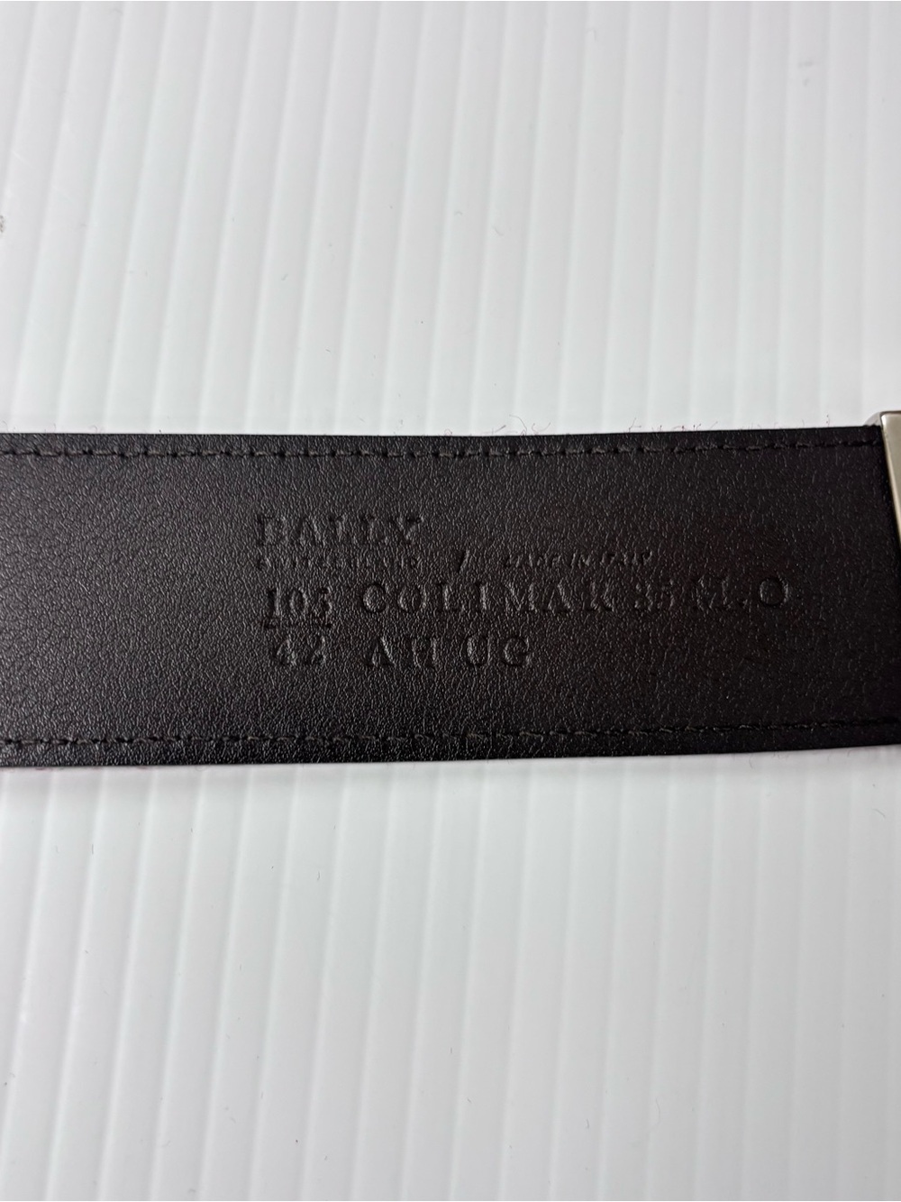 Bally Maroon and Cream Stripe Men’s Belt - Picture 5 of 12